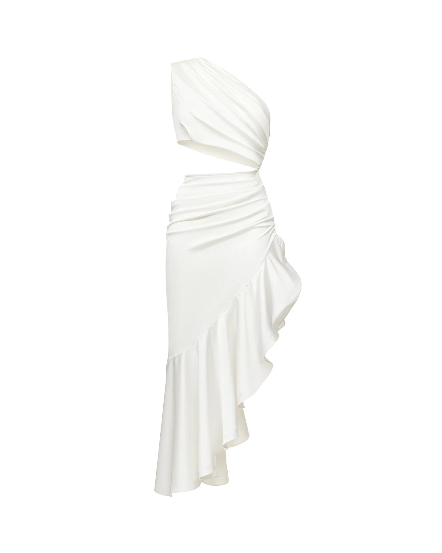 Asymmetrical Dress with Statement Ruffled Skirt